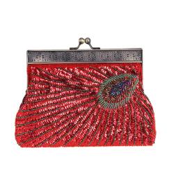 Luxury Beaded Sequin Peacock Evening Clutch Bags Party Wedding Sequins Purse Bag