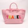 Wholesale Ecofriendly Lady Large Purple Beach Cute Tote Bag  With Zipper Plain Custom Logo Large Canvas Tote Bag