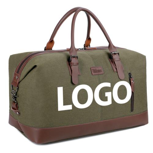 Customized Large Capacity Outdoor Overnight Weekender Carry on Shoulder Duffle Bag for Men Canvas Travel Duffel Bag
