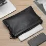 Custom Logo High Quality Luxury Leather Men Envelope Purse Fashion Designer Wristlets Bags Clutch Wallet for Men