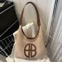 Large capacity tote bag female 2024 new tide retro handbag straw bag fashion shoulder collision colour splicing woven bag
