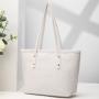 Gelory Luxury Design Triangle Printed Tote Bag Custom Woven Embossed Large Capacity Zipper Tote Handbag