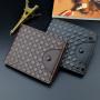 New men's wallet men's short fashion open wallet casual trend woven pattern multi-card large capacity wallet 2021