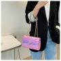 Hand Bag Woman's Shoulder Bag with Chain Designer/luxury Low MOQ 2024 New Fashion Gradient Crocodile PU Leather Single OEM ODM