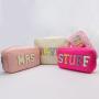 Keymay RTS Stock Popular Bridesmaid Gift Cute Girls Sewed Letter Make up Pouch Cosmetic Bag Bridesmaids Bag Chenille Letter Bag