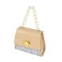 Trendy Design Korean Style Mini Handbag For Women Small Pearl Handle Color Matching Cross Body Handbag