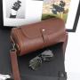 2022 Fashion Men's Designer Bag Large Capacity PU Leather Retro Cylinder Shoulder Purse Combine Colors Flap Zipper Messenger