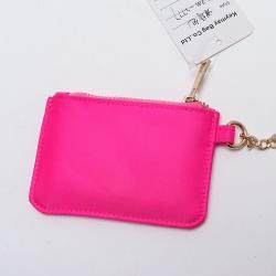 NO MOQ Keyring For Girls Nylon Bags Coin Purses Zipper Nylon Coin Purses Letter Patches Wallet Keychain Key Case Nylon Bags