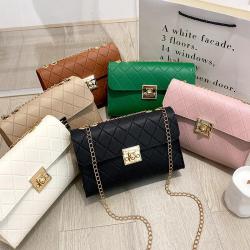 Pressure checkered small square bag 2024 pu leather women's shoulder bags wholesale chain messenger crossbody bag for women