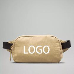 wholesale outdoor sport chest waist bum bag colorful portable double zipper nylon fanny pack belt bag with metal logo