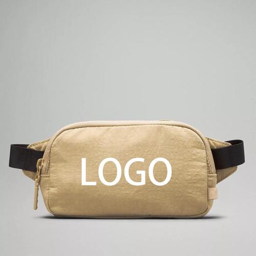 wholesale outdoor sport chest waist bum bag colorful portable double zipper nylon fanny pack belt bag with metal logo