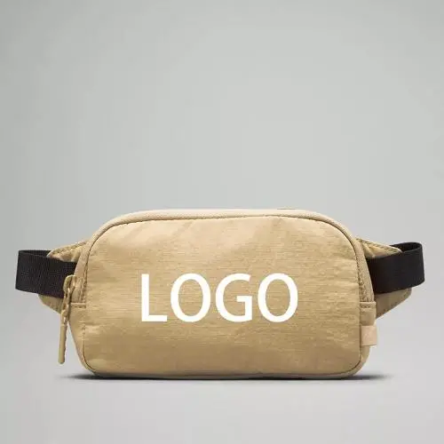 wholesale outdoor sport chest waist bum bag colorful portable double zipper nylon fanny pack belt bag with metal logo