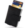 Pop-Up Credit Card Case with RFID Leather Wallet with Compartment for Notes and Coins