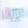 Boys Girls Transparent Backpack PVC Nylon Padded Strap Backpacks Durable Waterproof Bag Clear School Game Day Clear Backpack