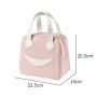 Custom Logo Oxford Smiley Tote Cooler Lunch Bag Insulated Picnic Bento Bag For School Students