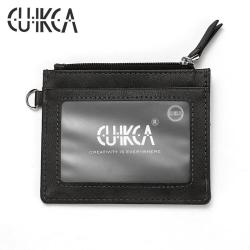 CUIKCA man Wallet leather  Coin Purse Black Vintage Waterproof card holders high quality key ring wallet for man