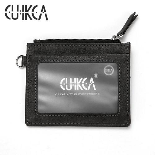 CUIKCA man Wallet leather  Coin Purse Black Vintage Waterproof card holders high quality key ring wallet for man
