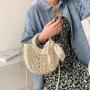 2024 new Straw braided bag fashion women's bag beach braided paper rope bag new wave dot handbag