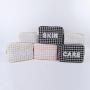 Professional Manufacturer Stock Low MOQ Zipper Makeup Pouch Custom Logo Girls Plaid Tweed Travel Cosmetic bag