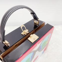 Custom Acrylic resin square box Fashionable Spliced Beauty Face Women clutch Bag Cartoon Personality Design Unique Handbag