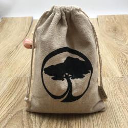 Custom Natura Jute Drawstring Bag