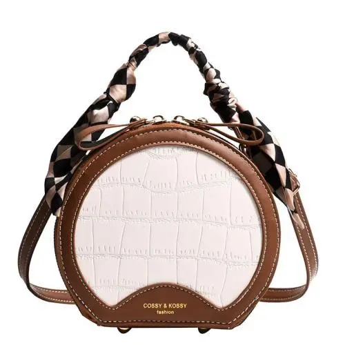 KBW085 Stone Pattern Women Bag  New Fashion Girl Handbag Personality PU Single Ladies Shoulder Crossbody Small Round Bag