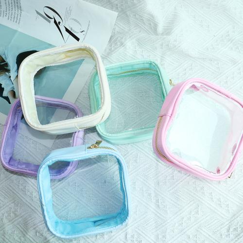 New Arrival Low MOQ 6 Colors Clear Bag Toiletry Cosmetic Pouch Bags Transparency PVC Zipper Clear Travel Makeup Bag
