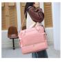 HR647 Fitness Bag for Women with USB Interface Nylon Dry Wet Separation Training Leisure Bag with Adjustable Pull Rod Travel Bag