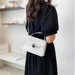 2024 Popular Women's Handbag New Fashion Single Shoulder Crossbody Bag Diamond Lattice Fan-shaped Hasp Envelope Ladies Bag