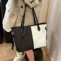 Large capacity denim fashionable patchwork contrasting shoulder bag designer bags