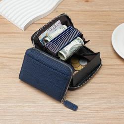 Cowhide Minimalist Wallet Genuine Leather Wallets For Men & Women Credit Card Holder Organ Bag Zip Around Money Clip Wholesale
