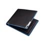 CUIKCA Short Leather Wallet For Men H007 Blue Edge Iron Included Angle Purse Photocards Wallets Leather Slim Card Holder