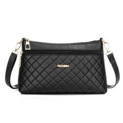 2024 Women's Fashion Crossbody PU Bag Embroidered Diamond Checkered Portable Shoulder Bag E-commerce Wholesale Lady Style