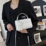 Wholesale PU Leather Rectangle-shaped Casual Handbag Pure Color Crossbody Bag Square Indentation Shoulder Ladies Bags with Pouch