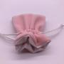 Pink Velvet Drawstring Bag With Satin Lining