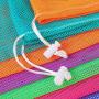 Gelory Travel Beach Toys Seashell Collecting Storage Net Drawstring Bag Durable Nylon Mesh Laundry Bag