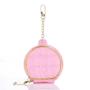 Custom Embossed Crocodile Pattern Leather Luxury Purse Mirror Pocket Case For Airpods Pro Easy Carrying Round Headset Bag