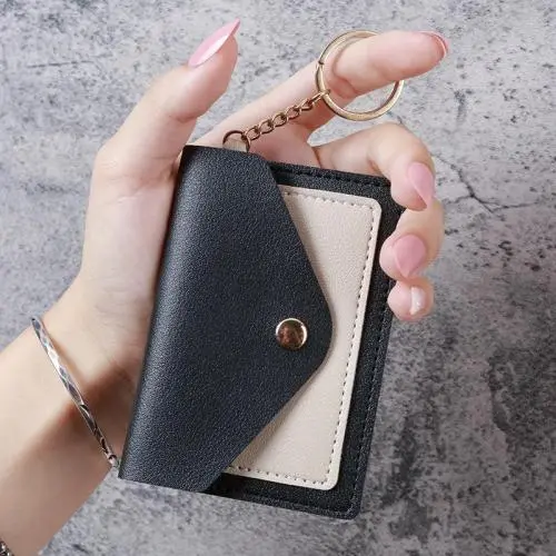 New creative fashion small card bag women's candy color keychain jewelry wallets students coin purse card holder wholesale
