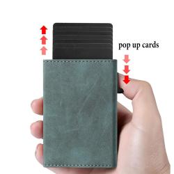 RFID blocking mens slim wallet minimalist vegan leather wallet