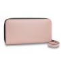 Factory wholesale price PU leather zipper women leather wallet with strap