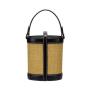 2023 Fashion Trend Pu Leather With Straw Bucket Shape Women Purse Custom Logo And Color Luxury Cross Body Bag Hand bag
