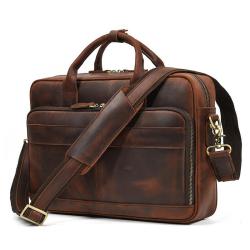 ZWY192 2024 Men Genuine Leather Vintage Briefcase New Wholesale Waterproof Business Handbag Daily Work Lightweight Laptop Cases
