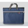 HR009 Unisex Business Soft Faced Zipper Dark Blue Briefcase Nylon Office Data Laptop Bag Business Woven Document Computer Bag