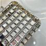 Luxury acrylic  Crystal Square Evening Bags Glass Wedding Clutch Party Purse Colorful Blue Grey Customized Bridal Minaudere