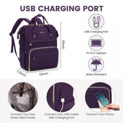LOVEVOOK 2023 Fashion Waterproof Fits 15.6 In Laptop Bag Business School Bookbag Travel Laptop Backpack for Women with USB Port