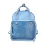 Factory customized leather women ita backpack with clear PVC window pins display custom ita bag