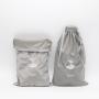 Custom Embroidery Logo Velvet Drawstring Dust Cloth Shoe Bag Large Gray Velvet Gift Shopping Bag For Shoe
