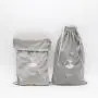 Custom Embroidery Logo Velvet Drawstring Dust Cloth Shoe Bag Large Gray Velvet Gift Shopping Bag For Shoe