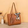 Gelory Wholesale Ladies Underarm Bags PU Leather Love Embroidered Solid Color Large Capacity Scarf Tote Handbag Shoulder Bag