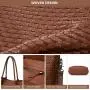 LOVEVOOK 2024 new leather Woven Bag large capacity fashion Vegan purses for school work daily use women office tote shoulder bag